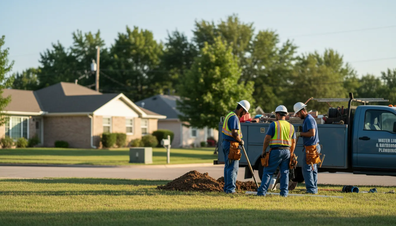 Residential water line and bathroom plumbing service in Waterford, OH